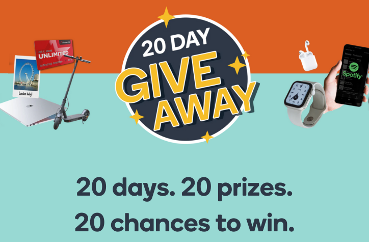20 Day Giveaway: our biggest prize giveaway is back!